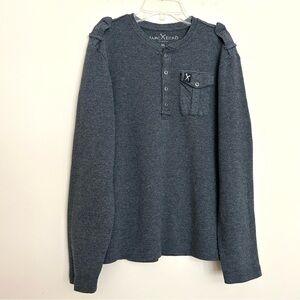 Marc Ecko Men’s Dark Gray Long Sleeve Henley